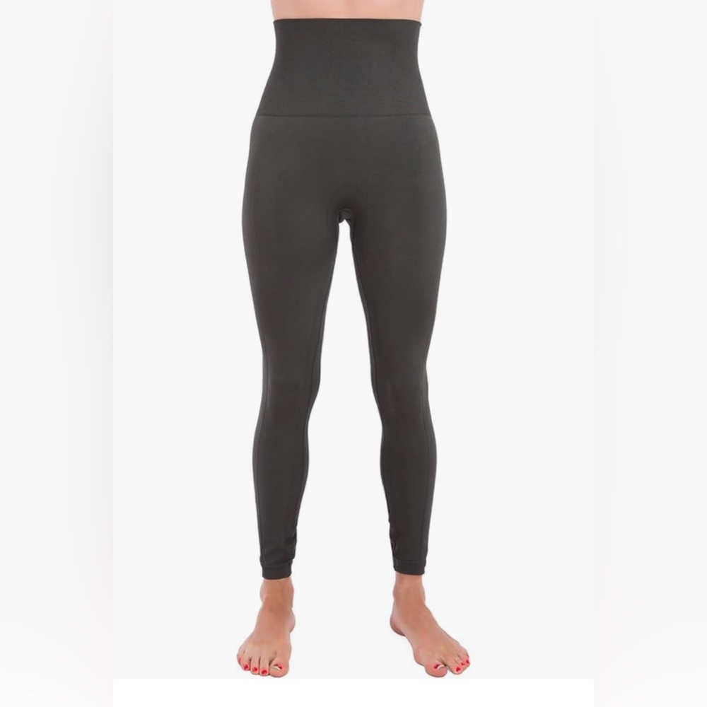 NEW HOMMA High Waist Tummy Compression Slimming Body Yoga Pants Charcoal  Sz LG